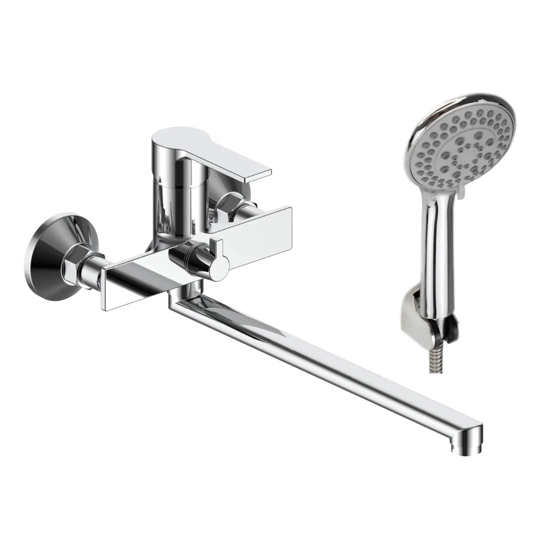 Смеситель для ванны, длинный излив, хром VODA Raft RF31