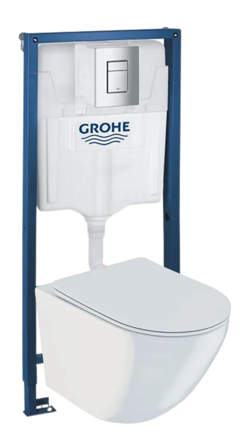 Комплект 4в1: Инсталляция с панелью смыва 38772001, унитаз с сиденьем WCT3029 SSWW K24020103