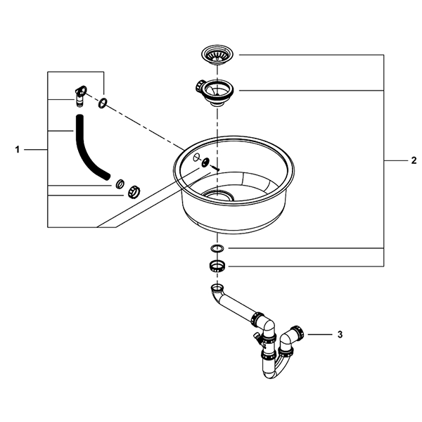 Мойка K200, круглая, нержавеющая сталь Grohe Sink 31720SD0