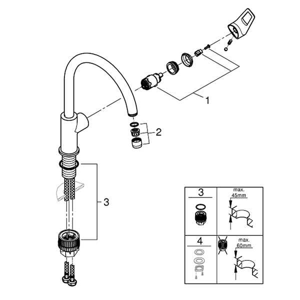 Смеситель для кухни GROHE BauLoop 31368001