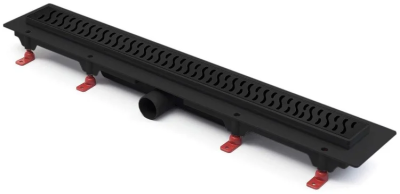 Трап линейный для пола, боковой слив, черный MCH CH850/50HC