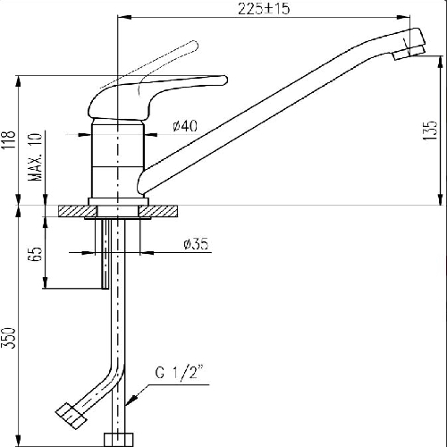 SA005.5 SAZAVA Смеситель кухонный 