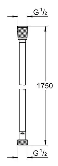 Душевой шланг 1750, темный графит глянцевый Grohe Silverflex 28388A01