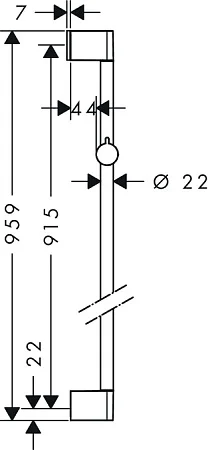Душевая штанга 915, хром Hansgrohe Croma 26506000