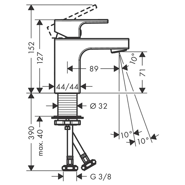 Смеситель для раковины 70, черный Hansgrohe Vernis Shape 71567670