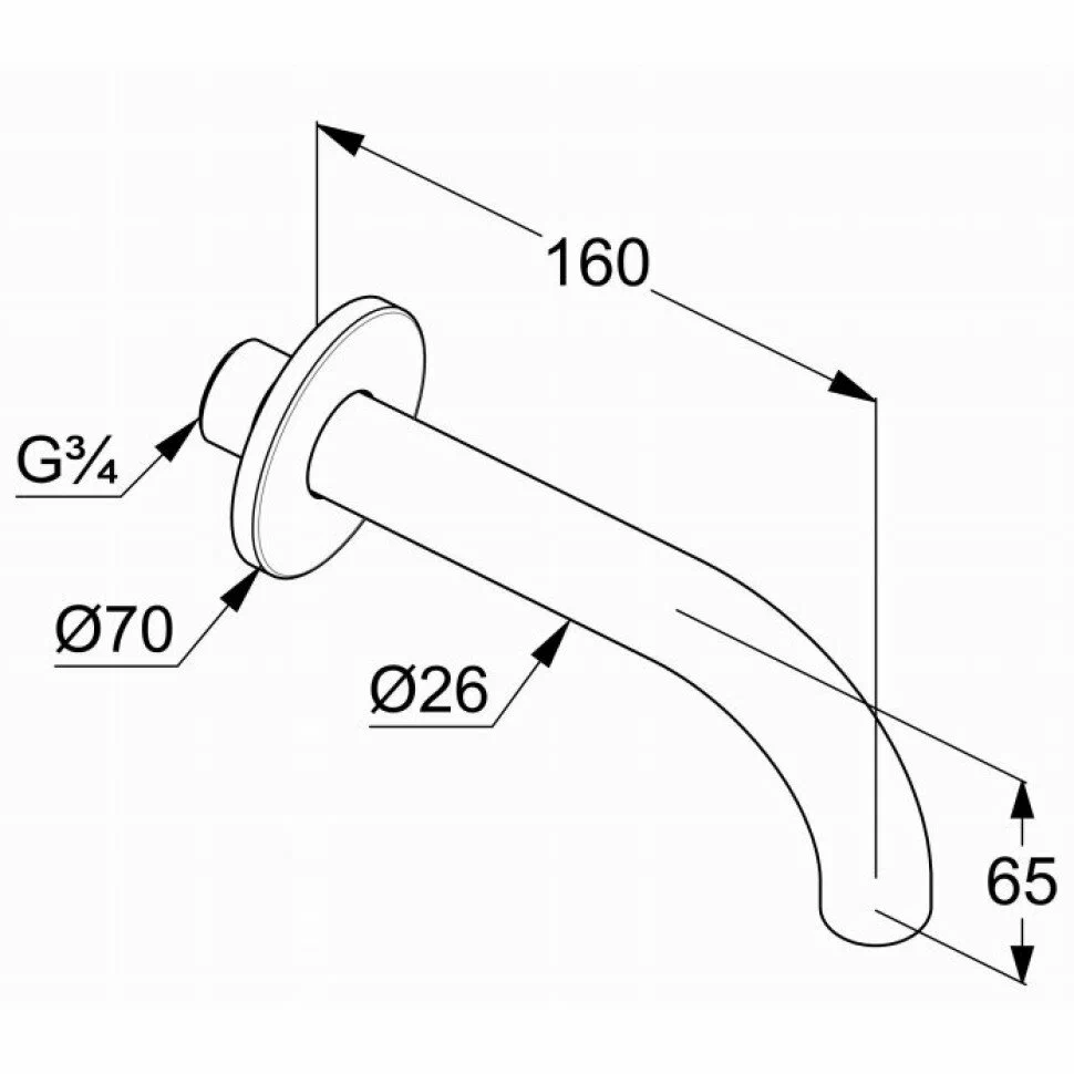 Излив для ванны, черный Kludi Bozz 3850539