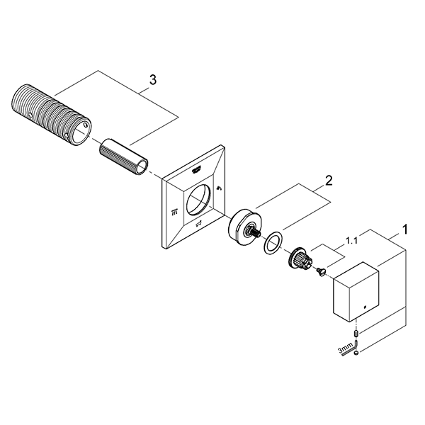Переключатель для душа на 3 положения Grohe Allure Brilliant 19798000