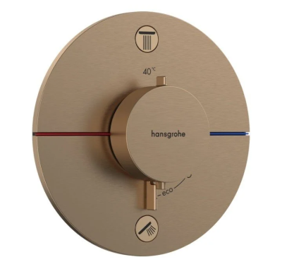 Термостат для душа, встраиваемый, на 2 потребителя, бронза Hansgrohe ShowerSelect Comfort S 15556140