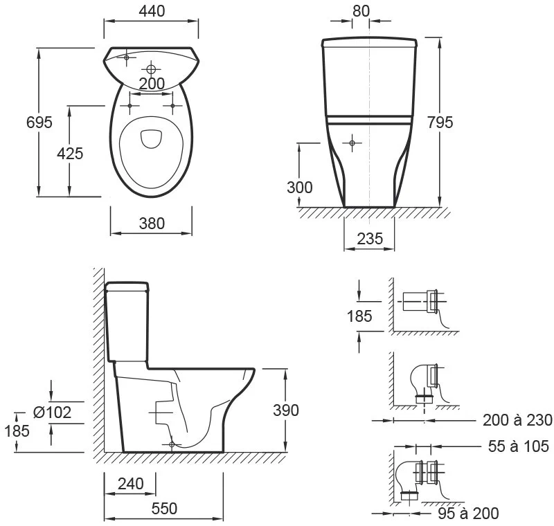 Унитаз напольный, белый Jacob Delafon Presquile 19077-00-01