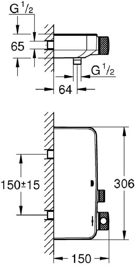 Термостат для душа с полочкой, хром Grohe Grohtherm SmartControl 34719000