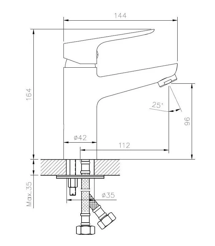 Смеситель для раковины, матовый графит ESKO Delhi DL 26 GRF