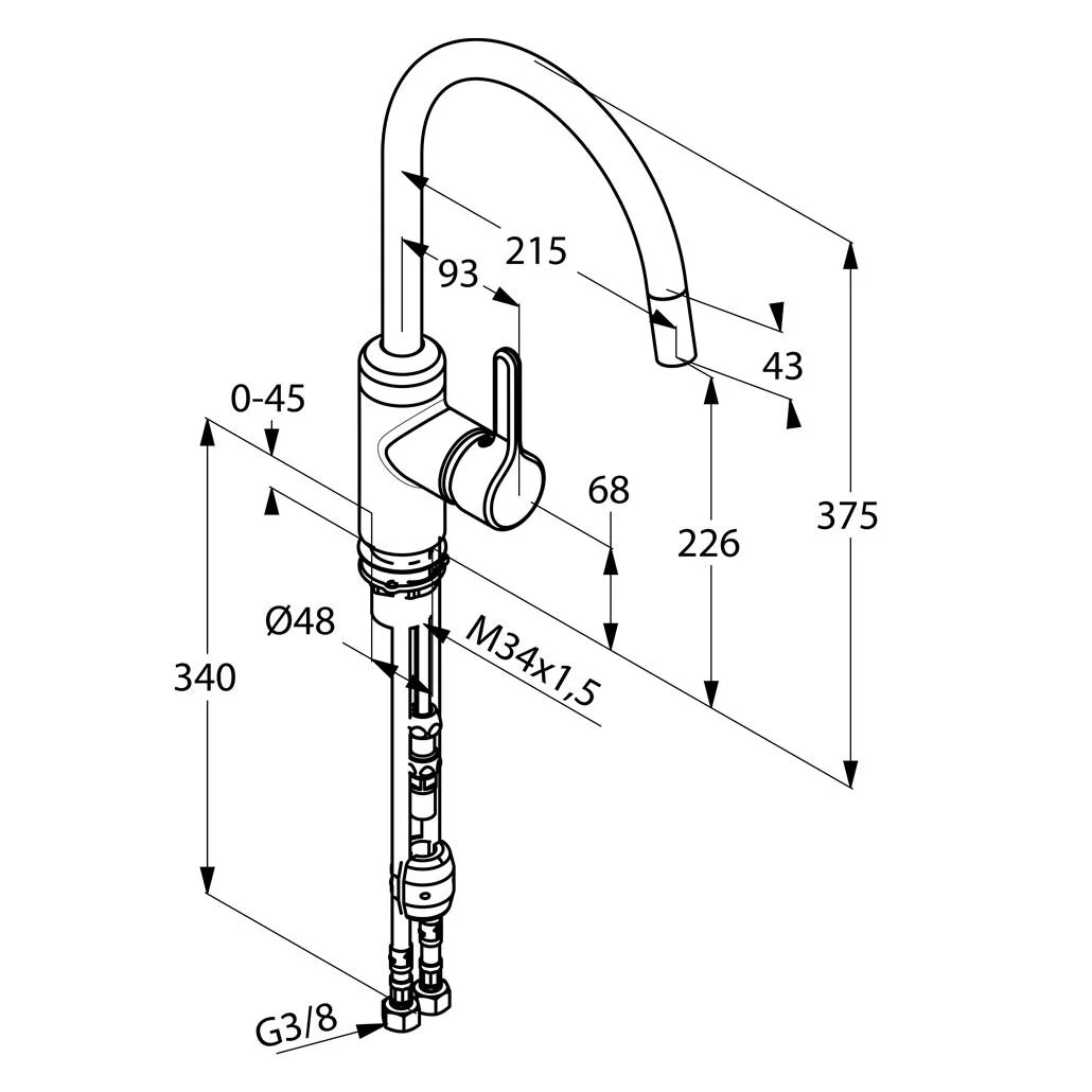 Смеситель для кухни, выдвижной излив, хром Kludi Bingo Star 428510578