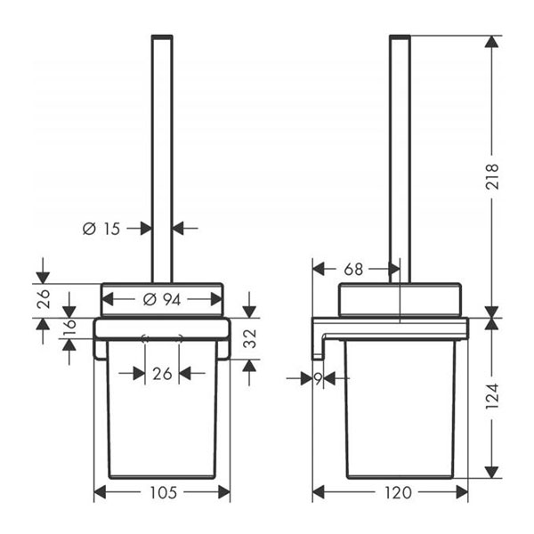 Туалетный ершик, комплект, хром Hansgrohe AddStoris 41752000