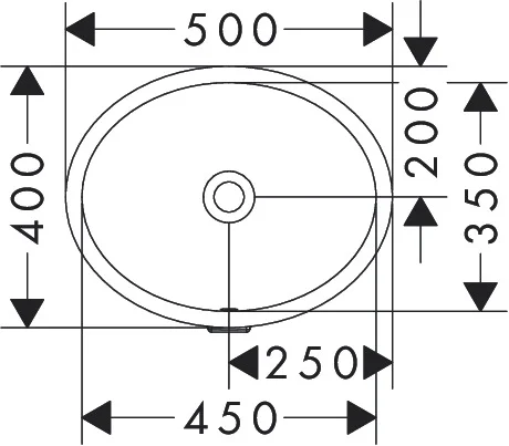Раковина встраиваемая снизу 45, белая Hansgrohe Xuniva D 60152450