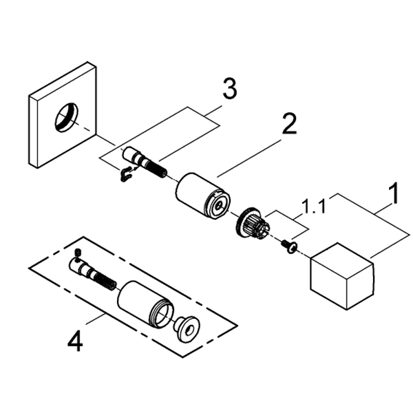 Накладная панель скрытой вентильной головки Grohe Eurocube 19910000