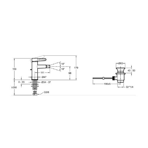 E78342-CAT Nouvelle Vague смеситель для биде , хром матовый