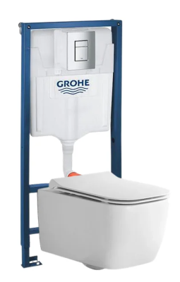 Комплект 4в1: Инсталляция с панелью смыва 38772001, унитаз с сиденьем CT2067 SSWW K25021201