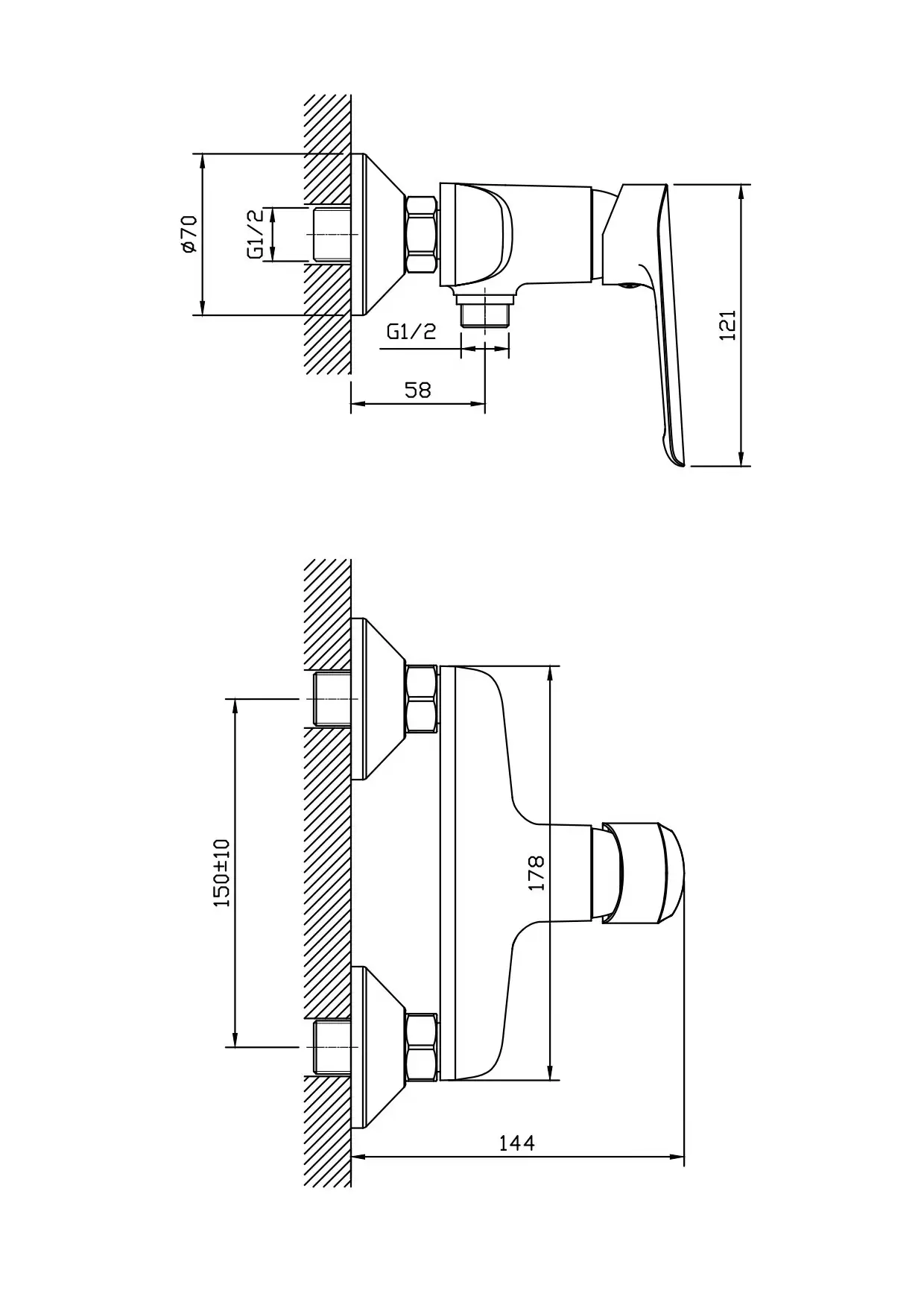 Смеситель для душа, хром ESKO Lagos LG 80