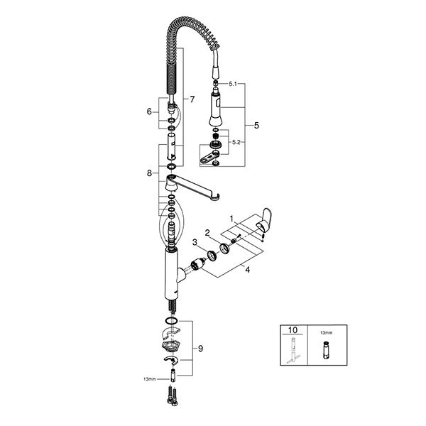 32950000 К7 ОНМ Смеситель однорычажный для мойки DN15, профессиональный