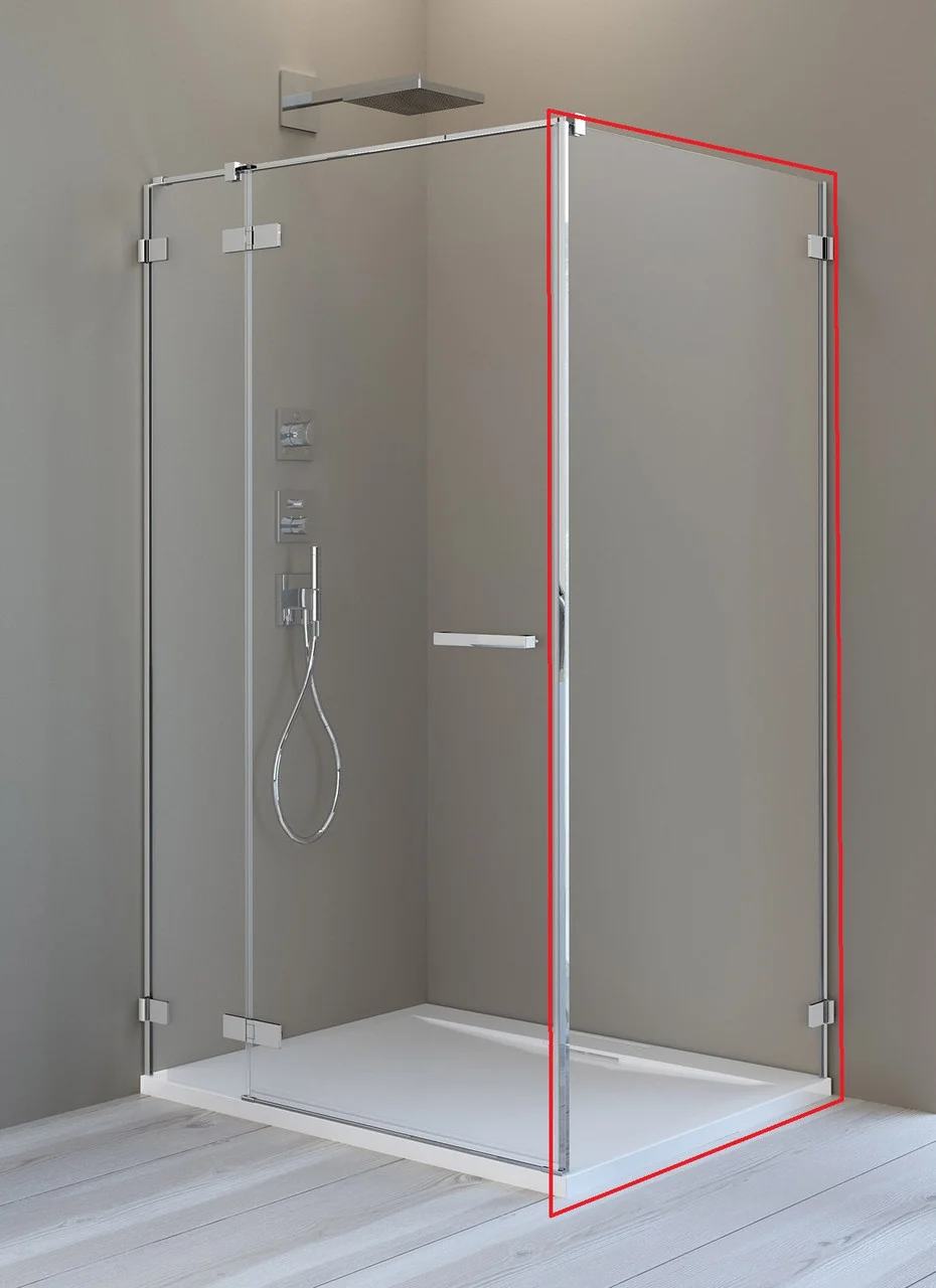 386021-03-01 Arta KDJ I Боковая стенка 900*2000 (прозрачное стекло, хром)