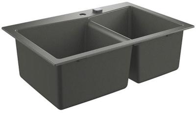 Мойка K700, композитная, с 2 чашами, 838x559, серый гранит Grohe 31657AT0