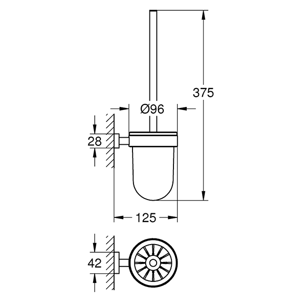 Туалетный ершик, комплект, хром Grohe Essentials Cube 40513000