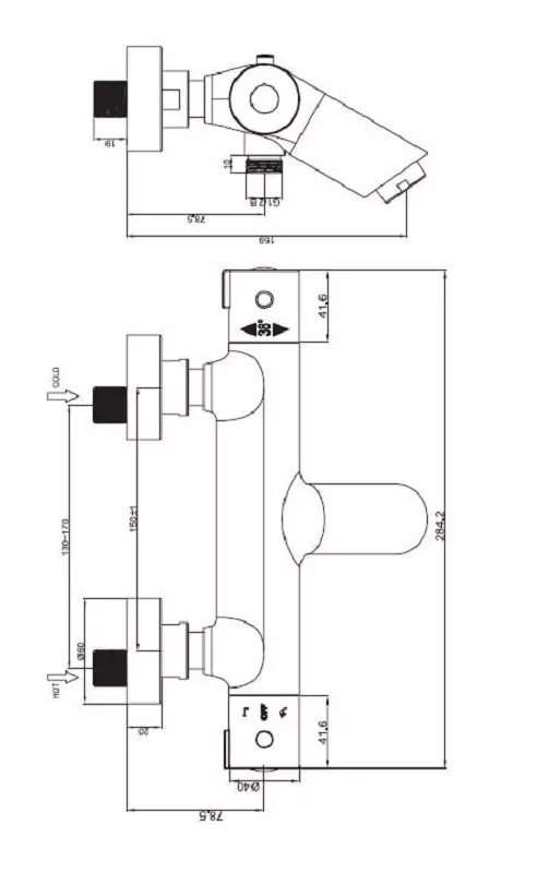 Термостат для ванны, хром ESKO Mikros T3054
