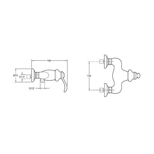 E71095-CP  FAIRFAX Настенный смеситель для душа хром