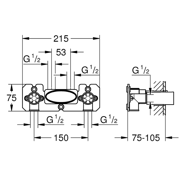 Скрытая монтажная часть Grohe Rainshower SmartControl 26449000