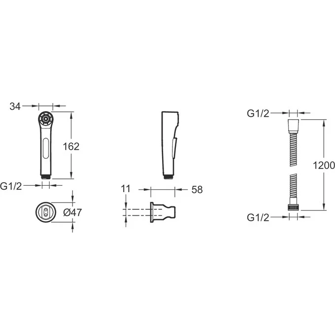 Гигиенический душ, хром Jacob Delafon Elate E97258-CP