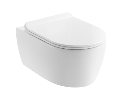 Унитаз подвесной со смывом торнадо и крышкой-сиденьем, белый SSWW SACG006K