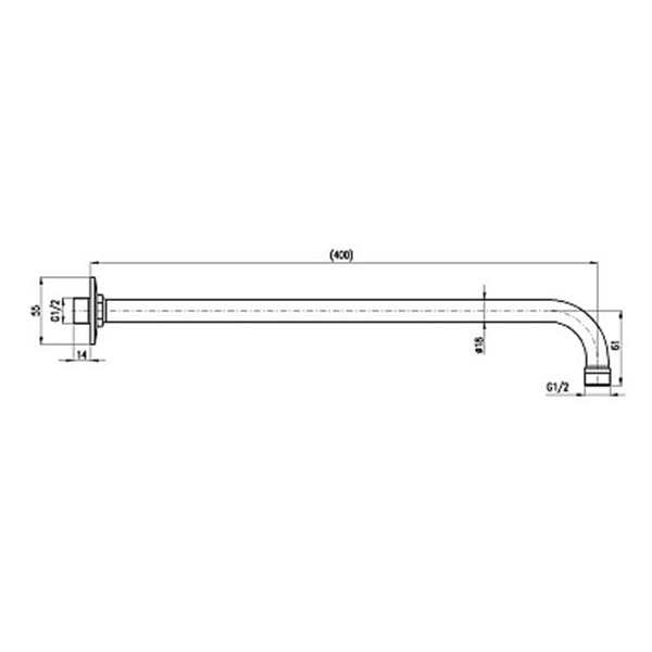 Душевой кронштейн 400, хром Rav Slezak MD0150