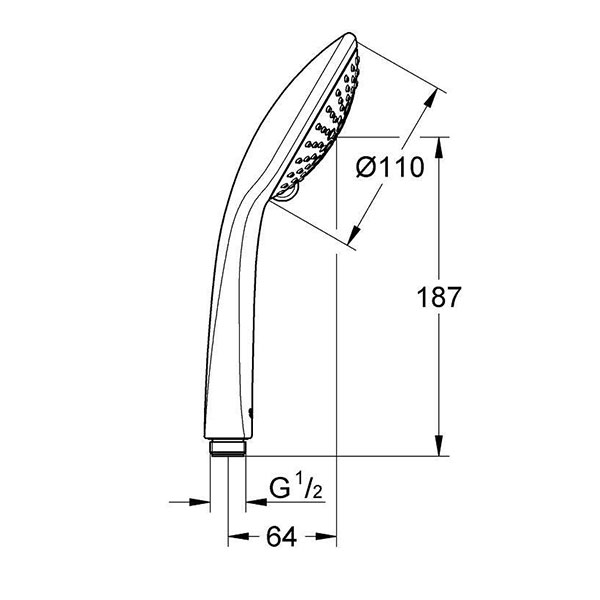 Ручной душ, 3 вида струи, хром Grohe Euphoria 110 Champagne 27222000