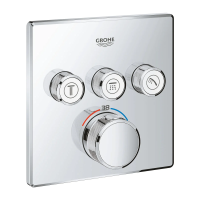 Термостат, внешння часть, на 3 выхода, встраиваемый, хром Grohe SmartControl 29126000