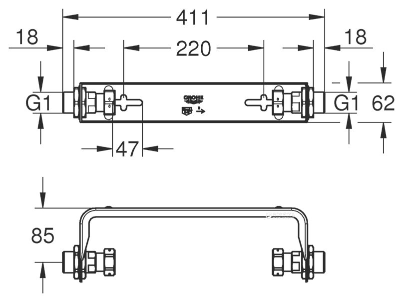 Монтажный комплект для Grohe Sense Guard 22501000
