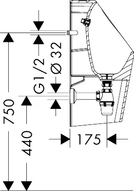 Писсуар подвесной, белый Hansgrohe EluPura Original S 60286450