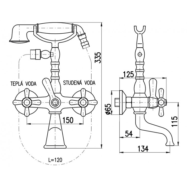 MK360.5/2SM MORAVA Смеситель для ванны, цвет бронза