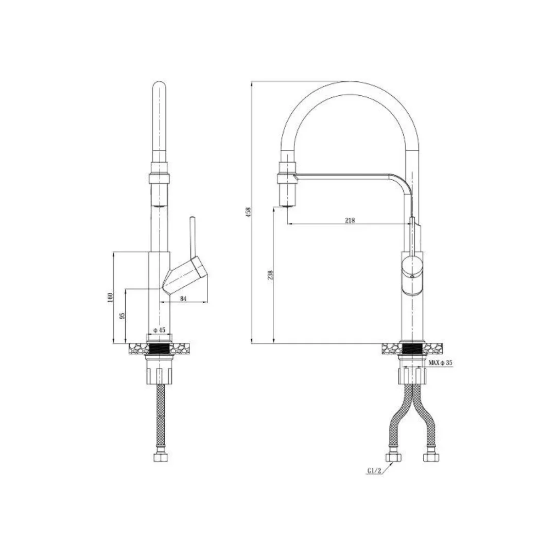Смеситель для кухни, белый-золото ESKO K50GW