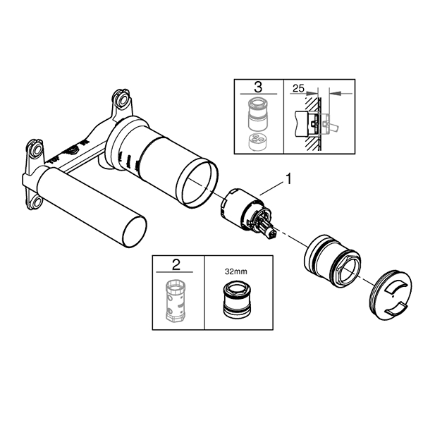 Скрытая монтажная часть для смесителя Grohe 23571000