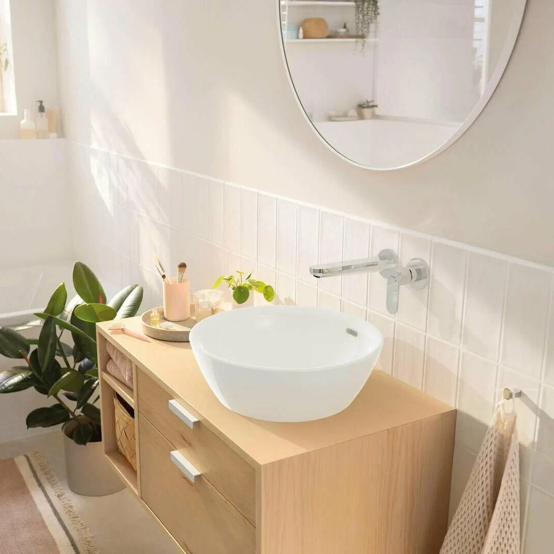 Смеситель для раковины, на 2 отверстия, с донным клапаном, хром Hansgrohe Rebris S 72528000