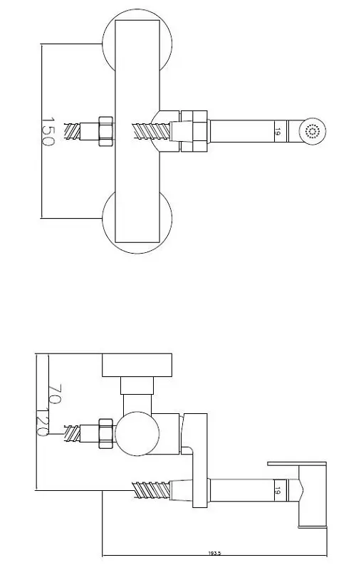 Гигиенический душ со смесителем, хром ESKO SMH08