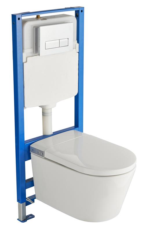 Умный унитаз-биде подвесной с инсталляцией, хром Nuca ZY05101BN510809