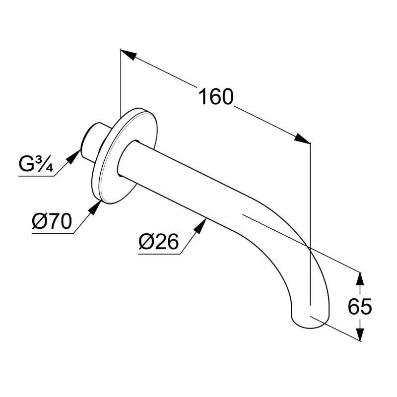 Излив для ванны, хром Kludi Bozz 3850505