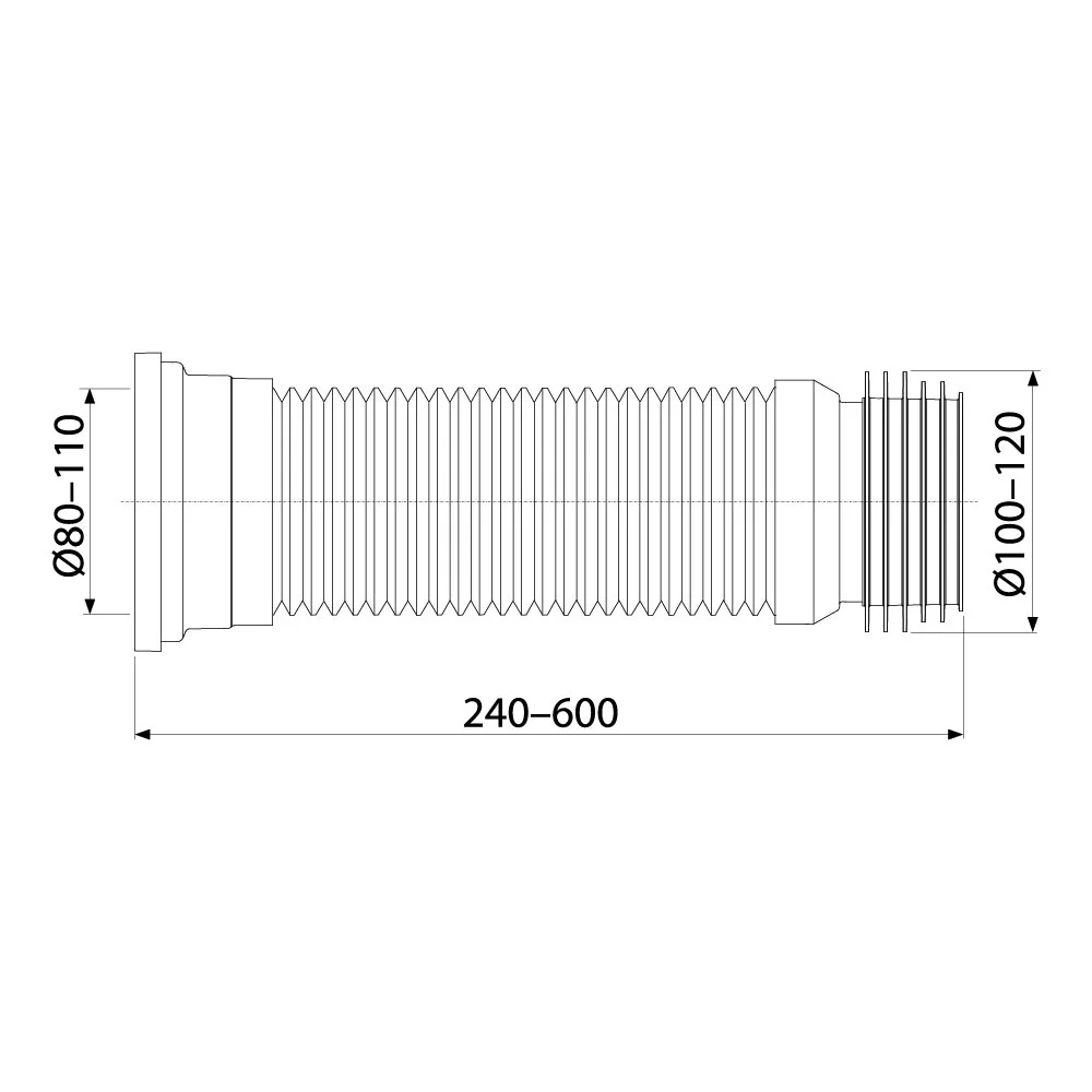 Гибкая подводка для выпуска унитаза, белая Alcaplast A97