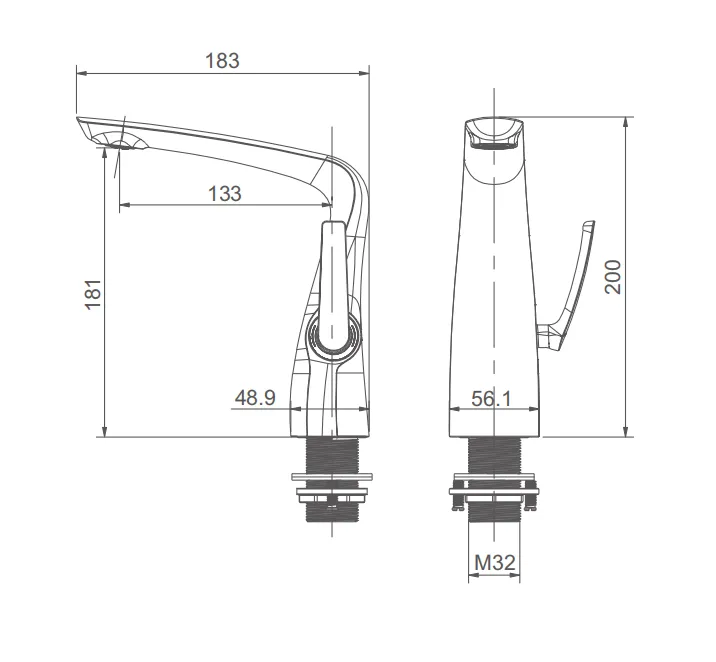 Смеситель для раковины, серый SSWW SATM020A-GA0-1