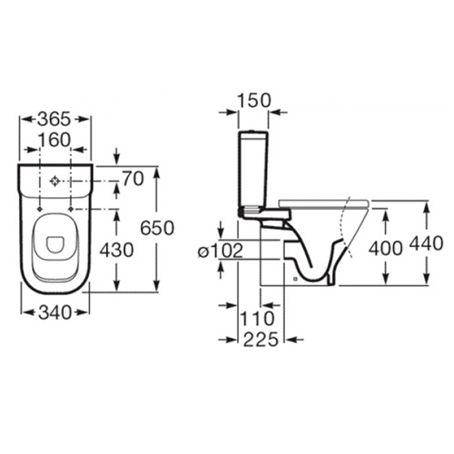 7342477000 THE GAP Чаша нап.унитаза гориз.выпуск