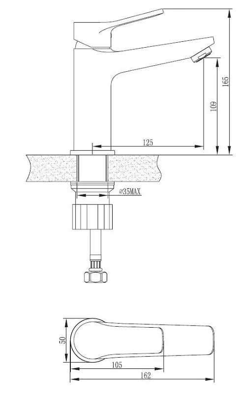 Смеситель для раковины, черный ESKO Dubai Black DI 26 B