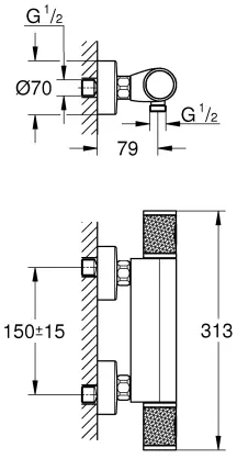 Термостат для душа, хром Grohe Grohtherm 1000 Performance 34827000