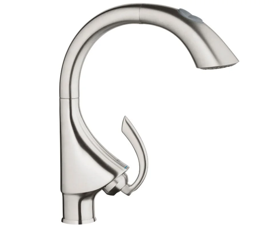 Смеситель для кухни с выдвижным изливом, суперсталь Grohe К4 33782SD0