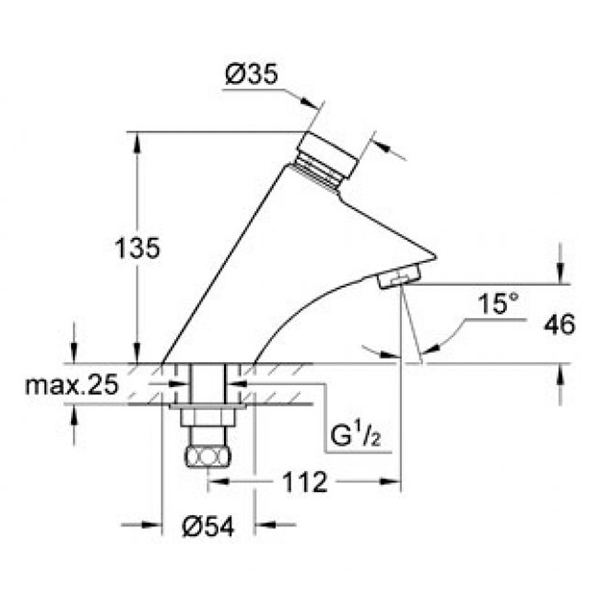 Вентиль автоматический, вертикальный, хром Grohe Contropress 36173000